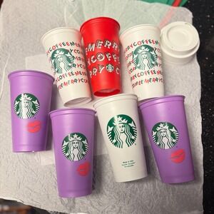 Starbucks‎ Reusable Collection Cups A Lo Of 7